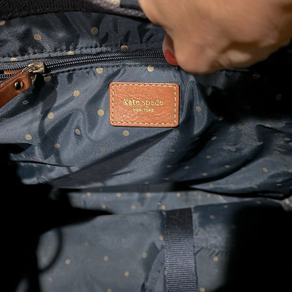 Kate Spade Kate Baby diaper bag, medium. Silver shimmer and navy. Great shape! - Picture 4 of 5